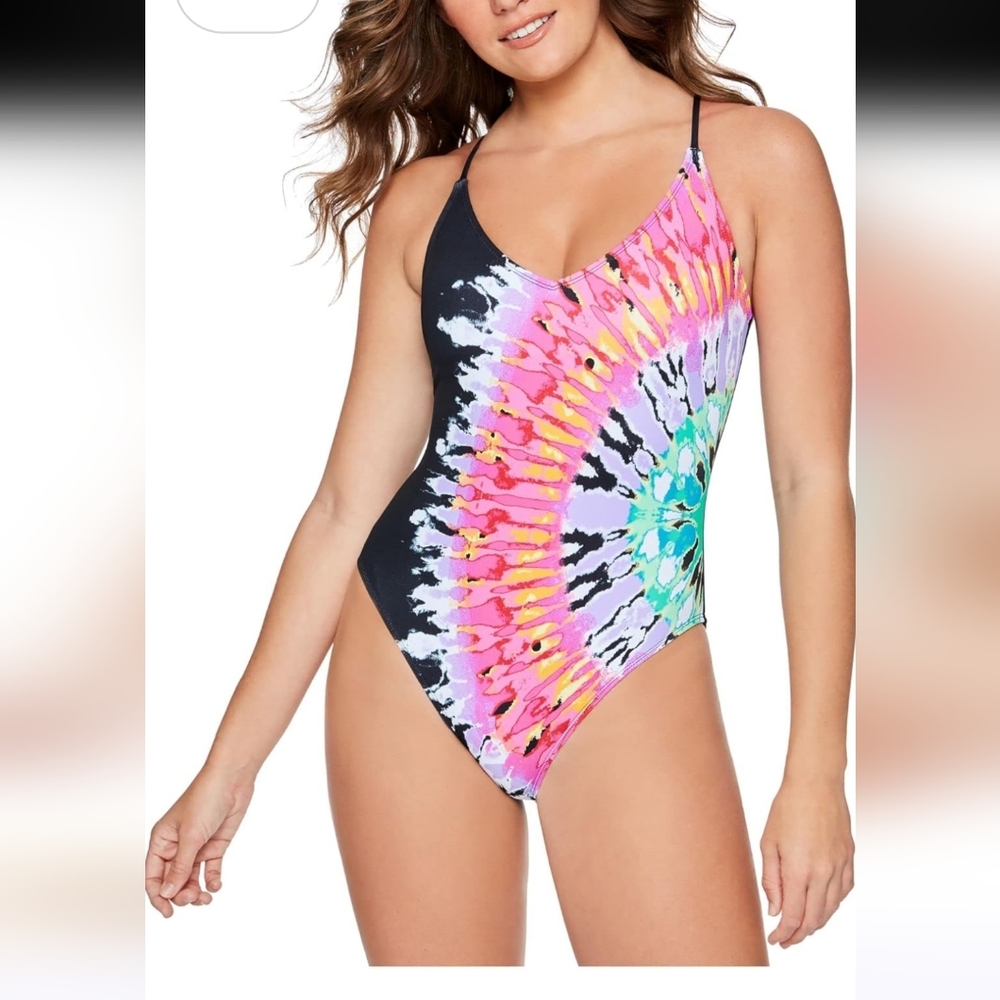 Salt+Cove 1 Piece Swimsuit Featuring A Tie Dye Pattern